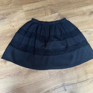 Xhilaration Black Circle Skirt with Lace Panels